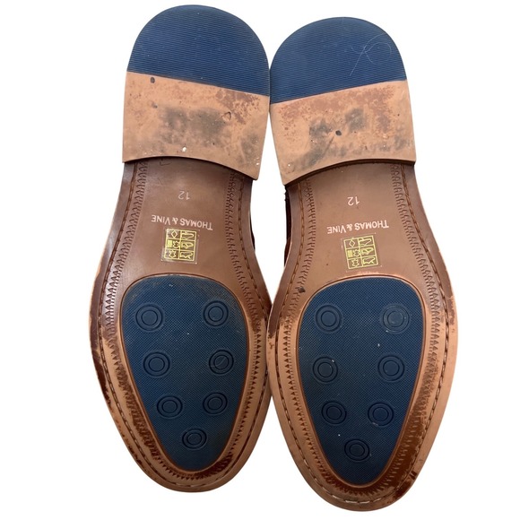 Thomas & Vine Mens Tan Leather Wingtip Brogue Lace Up Zip Ankle Boots 12 Night‎ main image 8